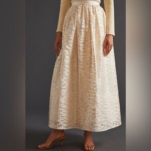 Elegant Cream Maxi Skirt